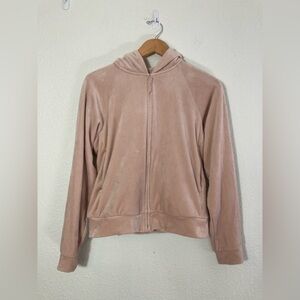 Uniqlo pink velvet hoodie sweater size medium